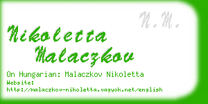 nikoletta malaczkov business card